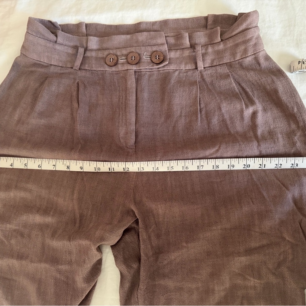 Bar III Mauve Brown High-Waist Cropped Pants